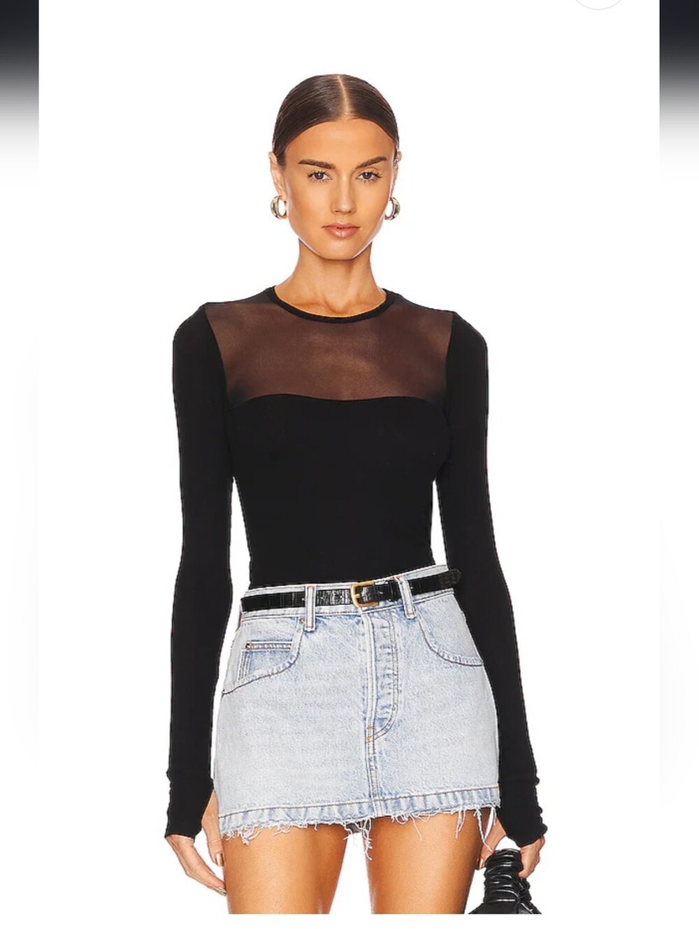 Oslo Mesh Top in Black